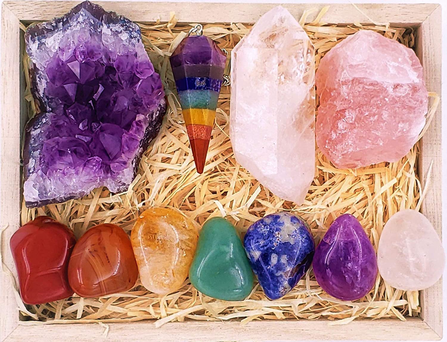 Amazon.com: Crystals and Healing Stones Premium Kit Wooden Box